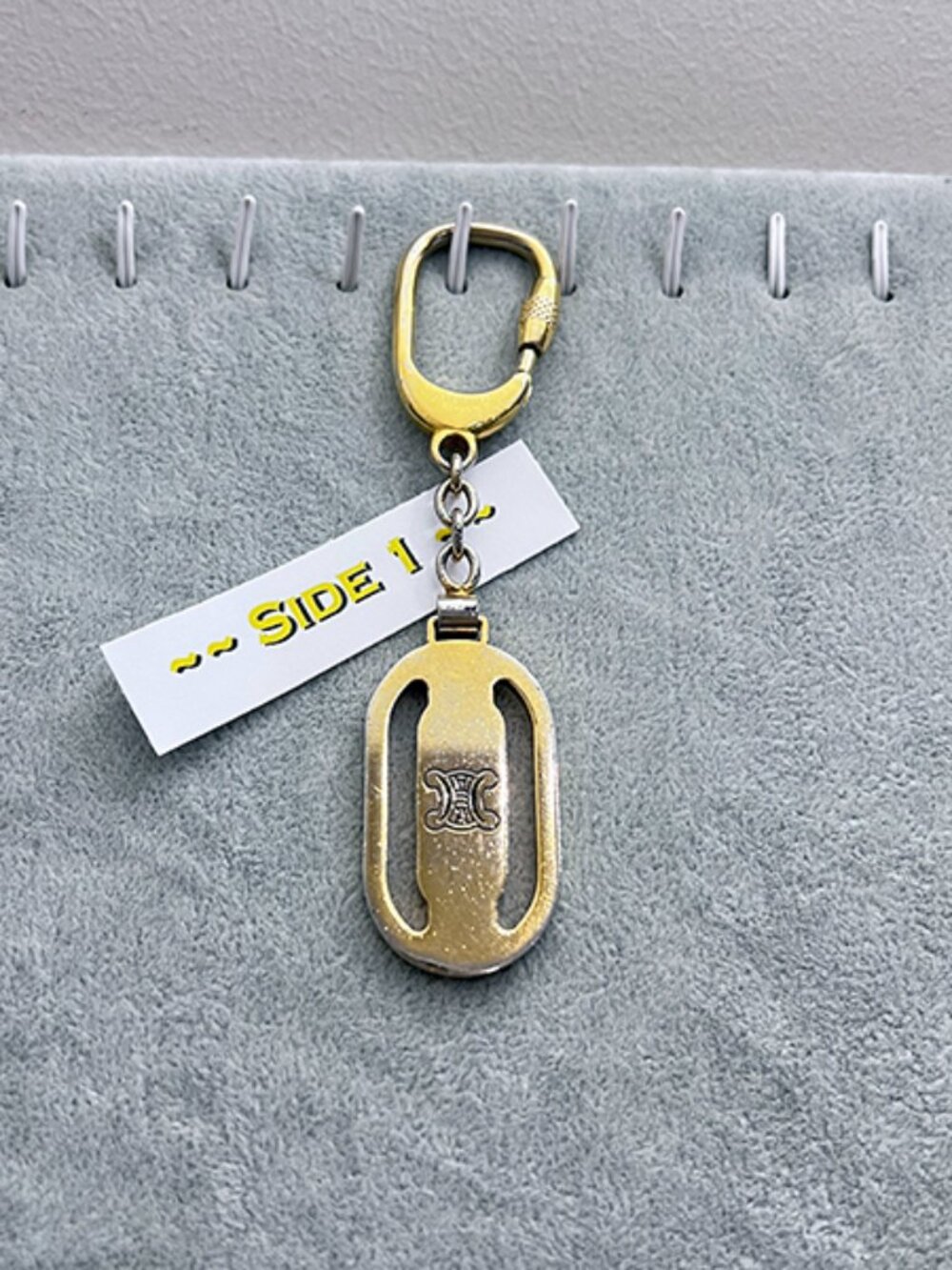 Pre-Loved Celine Paris Gold-Tone Bag Charm Keychain - Oval